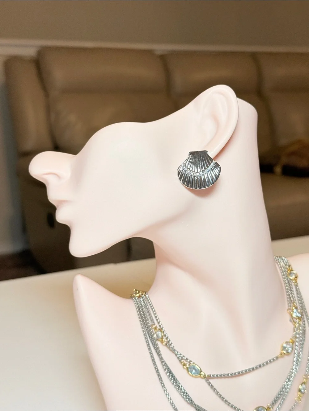 Silver Shell-Style Earrings - Women Jewelry